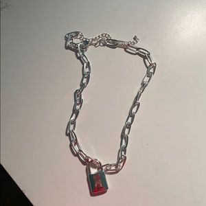 Chunky chain with padlock charm